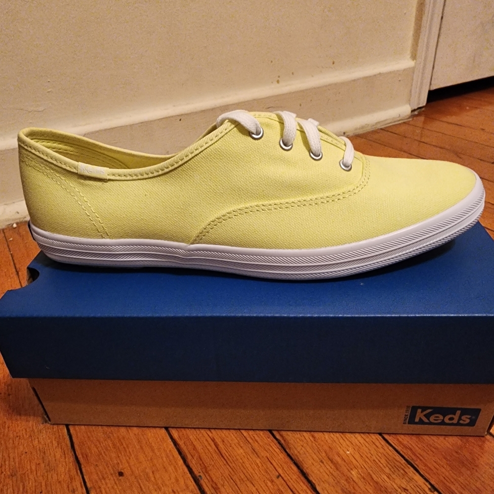Keds Champion Canvas Shoes in Lime (Brand New, Never Worn).